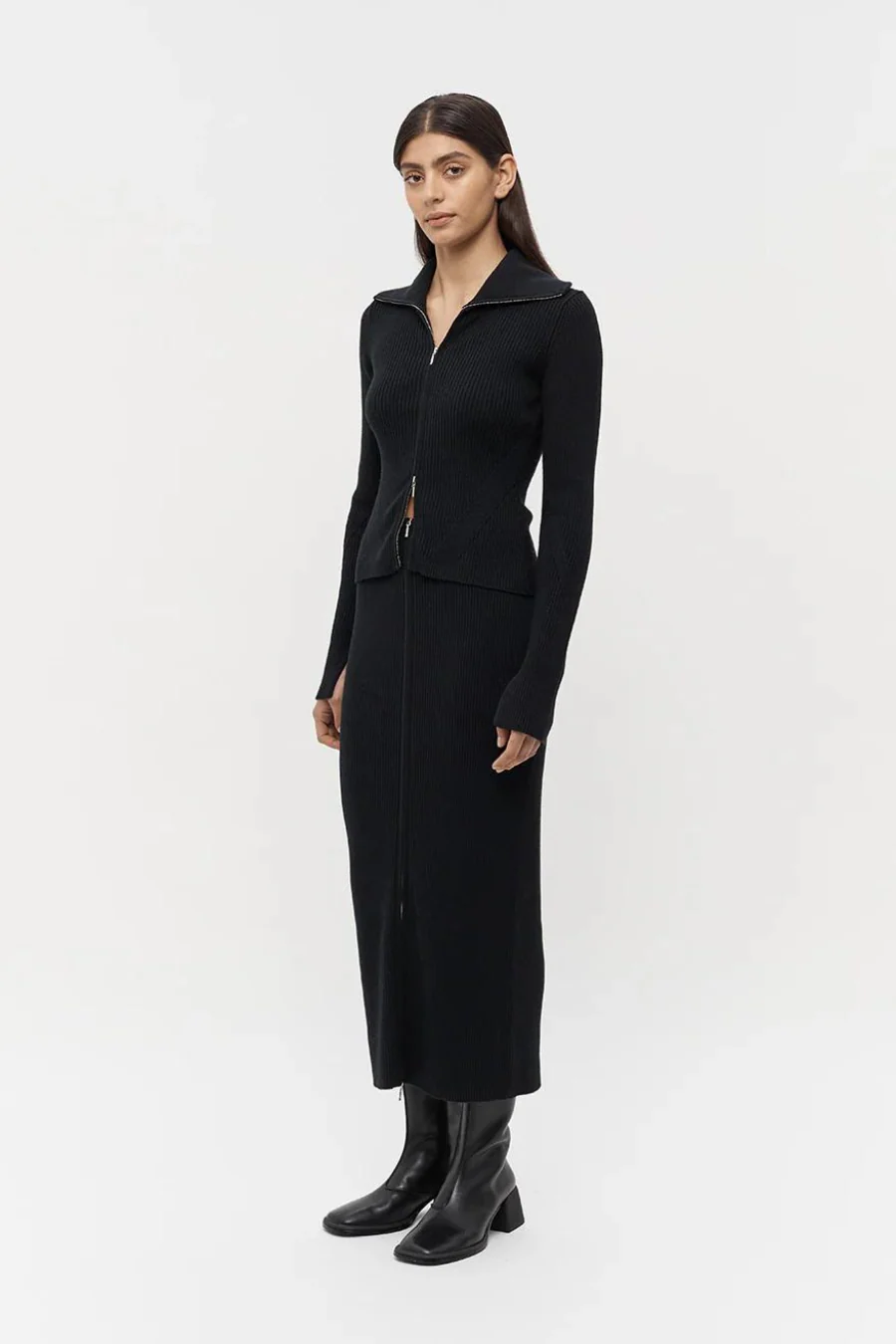 Ada Double End Zip Knit Black - Image 2