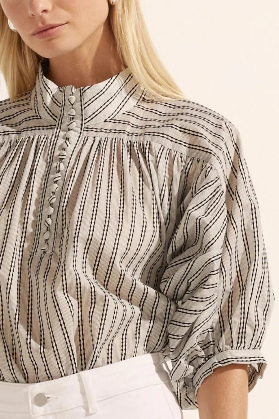 Adage Top Black/ Porcelain Stripe - Image 3