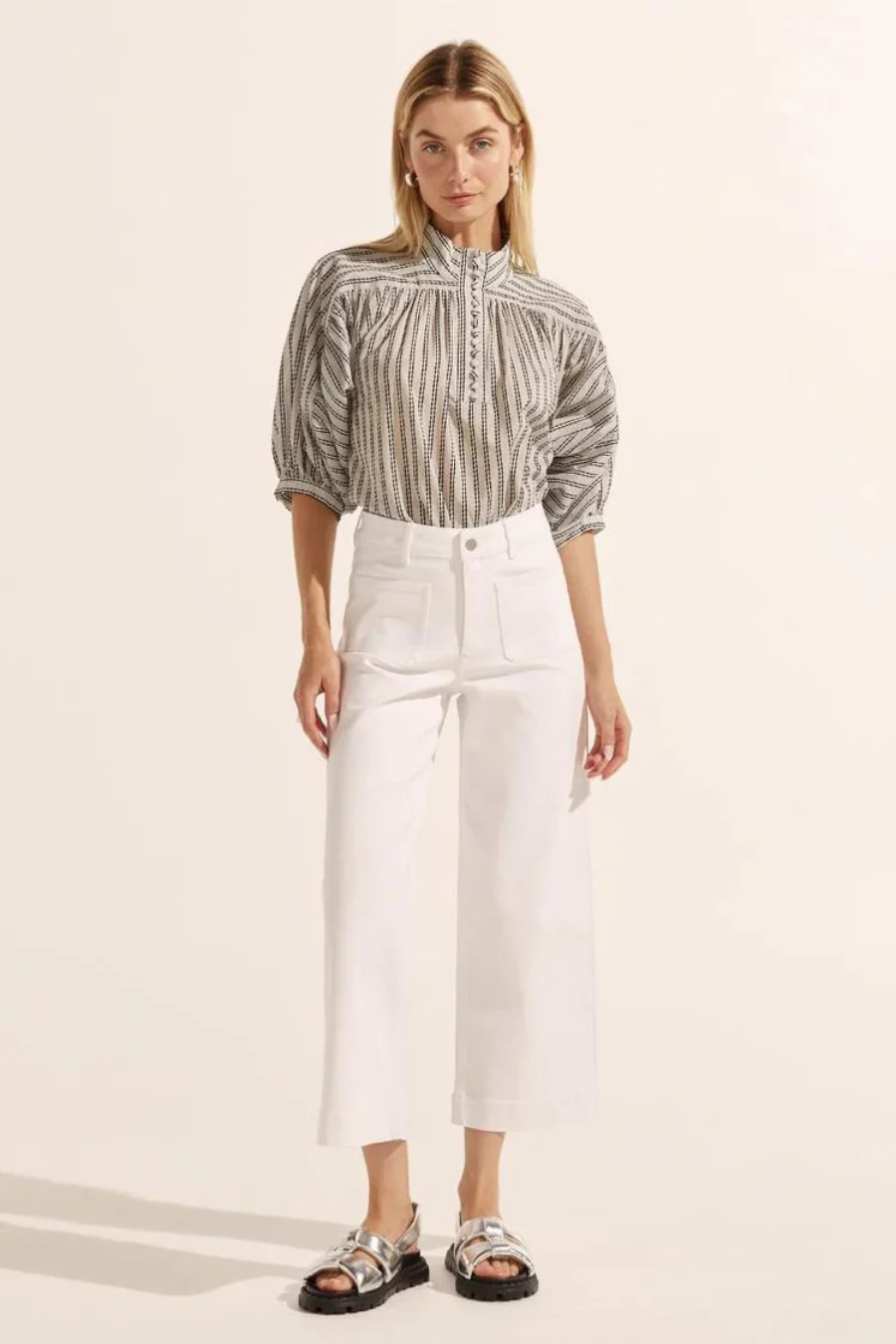 Adage Top Black/ Porcelain Stripe - Image 4