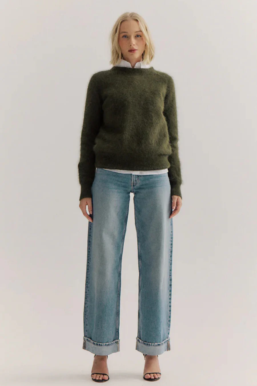 Adele Cashmere Crew Neck Knit Moss