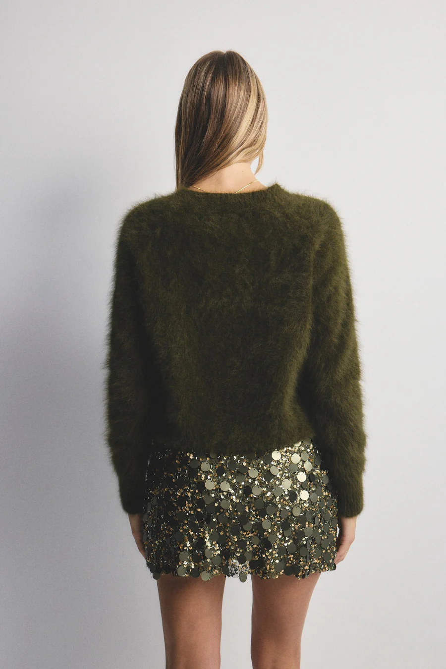 Adele Cashmere Crew Neck Knit Moss - Image 3