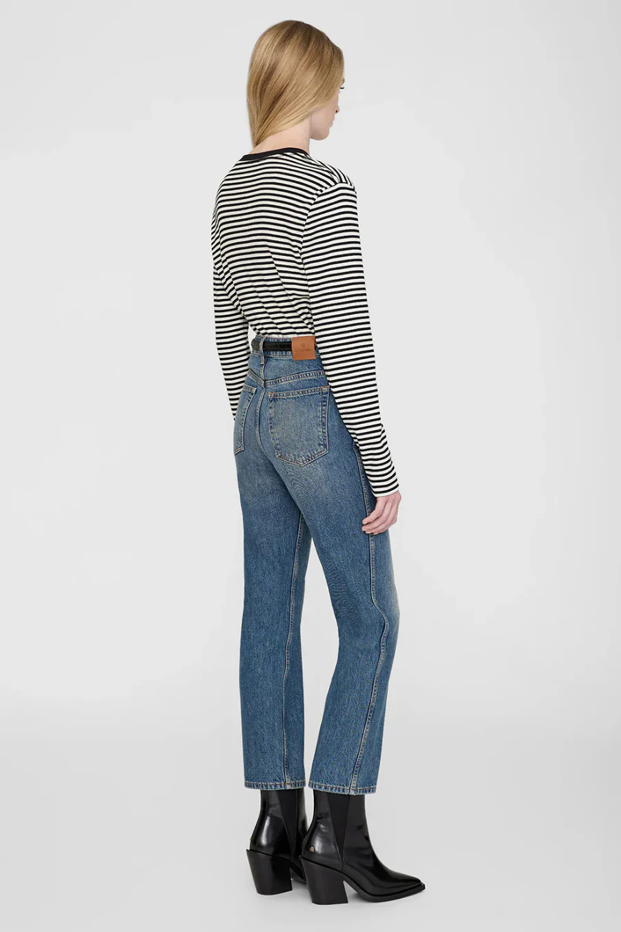 Alessia Long Sleeve Tee Cream And Black Stripe - Image 2