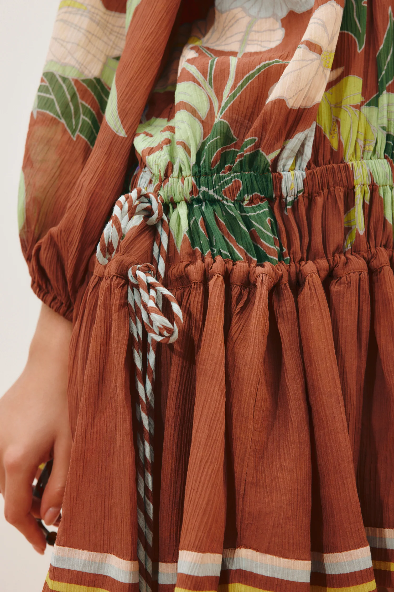 Alfie Ruched Mini Dress Chocolate - Image 3