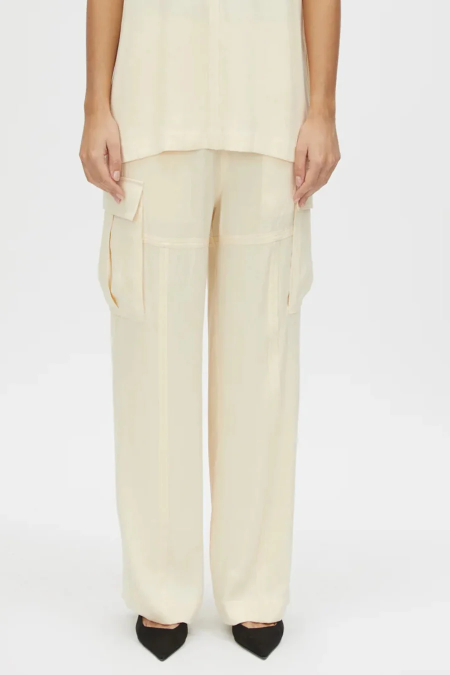 Allegro Satin Pant Cream - Image 2