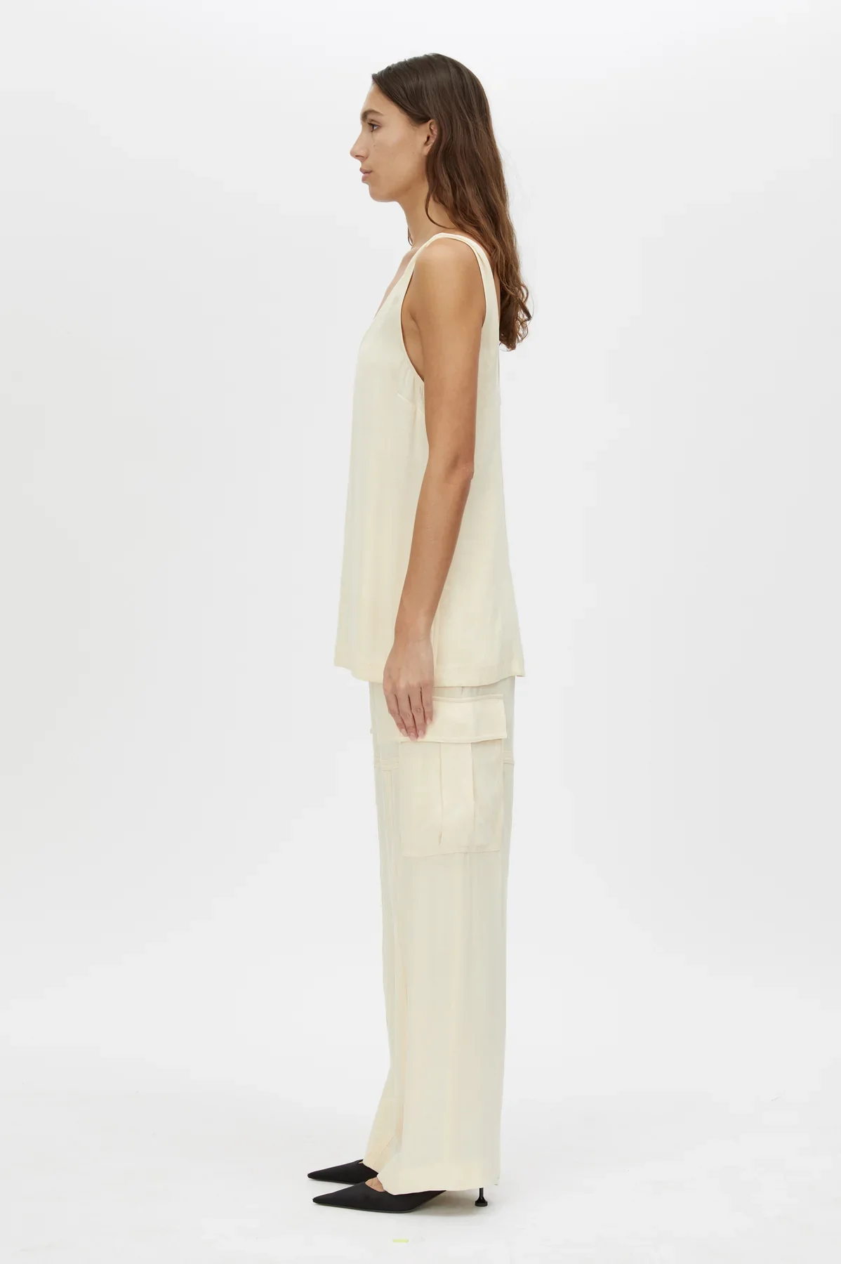 Allegro Satin Pant Cream - Image 4