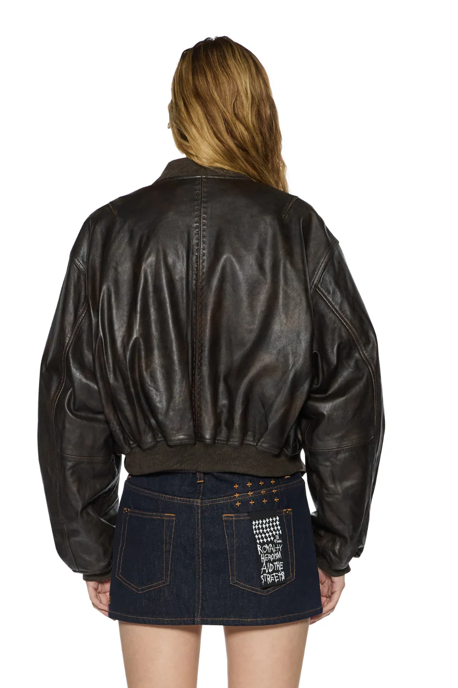 Alpha Crop Bomber Worn Black - Image 2