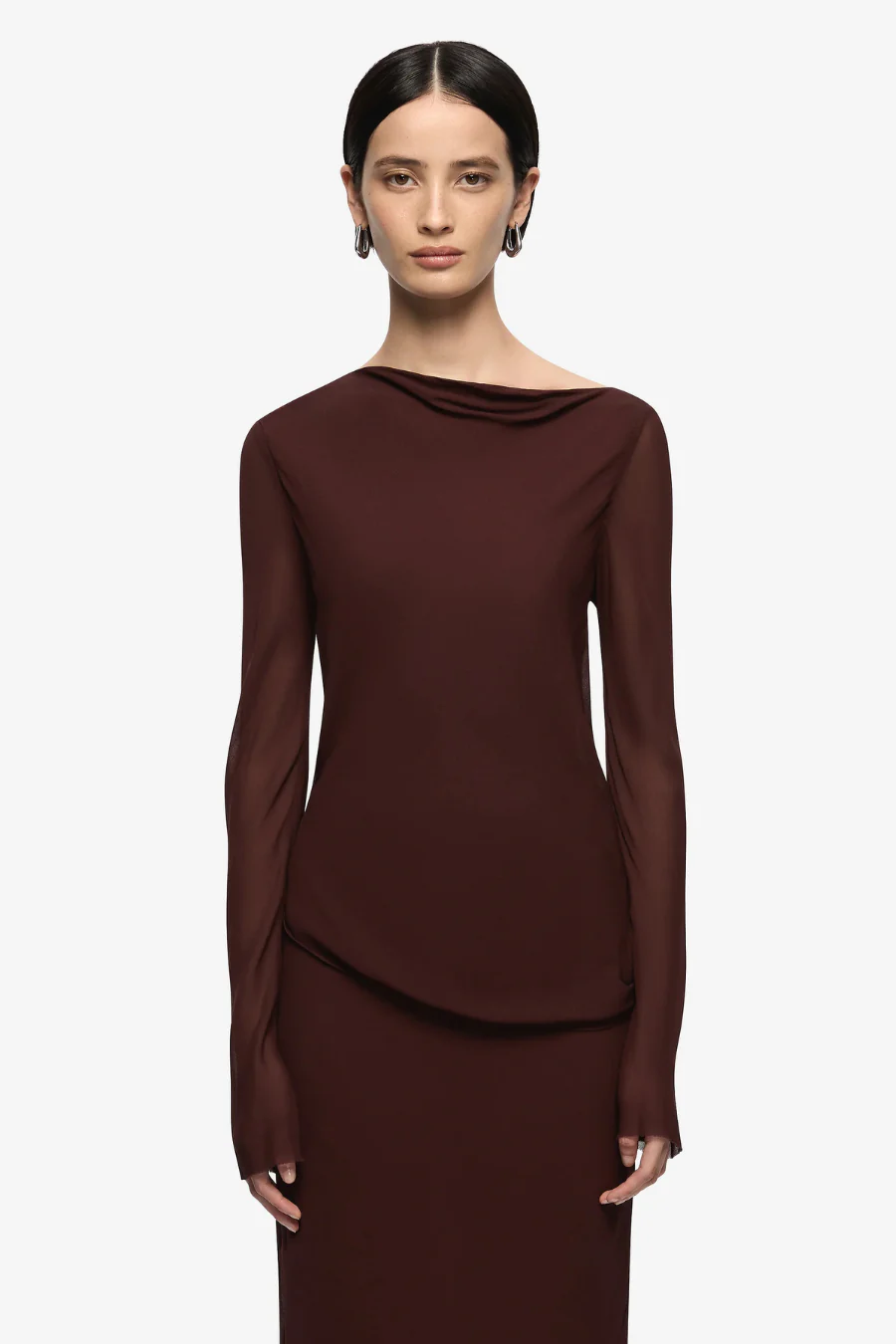 Amanda Long Sleeve Maxi Dress Raisin - Image 3