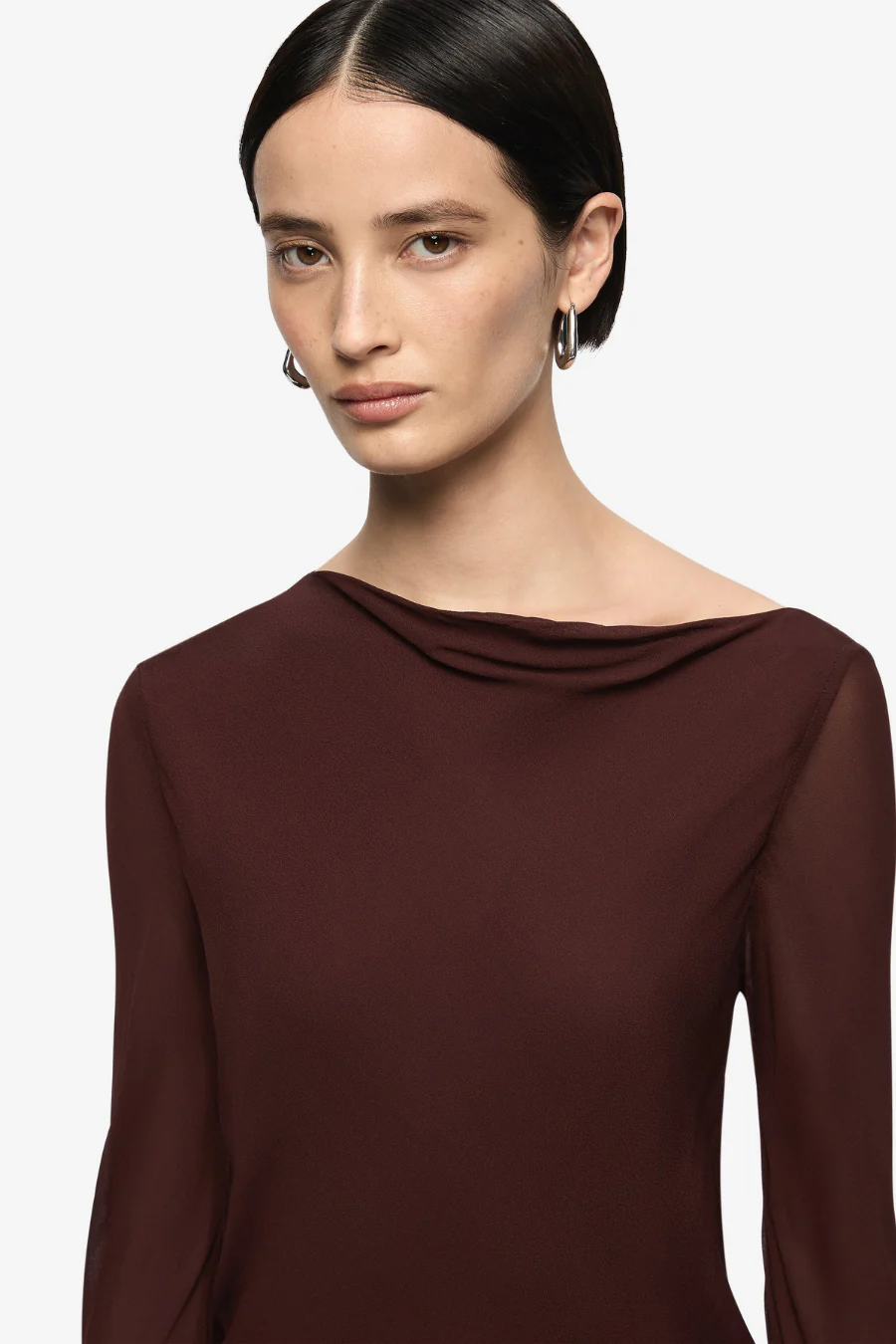 Amanda Long Sleeve Maxi Dress Raisin - Image 4