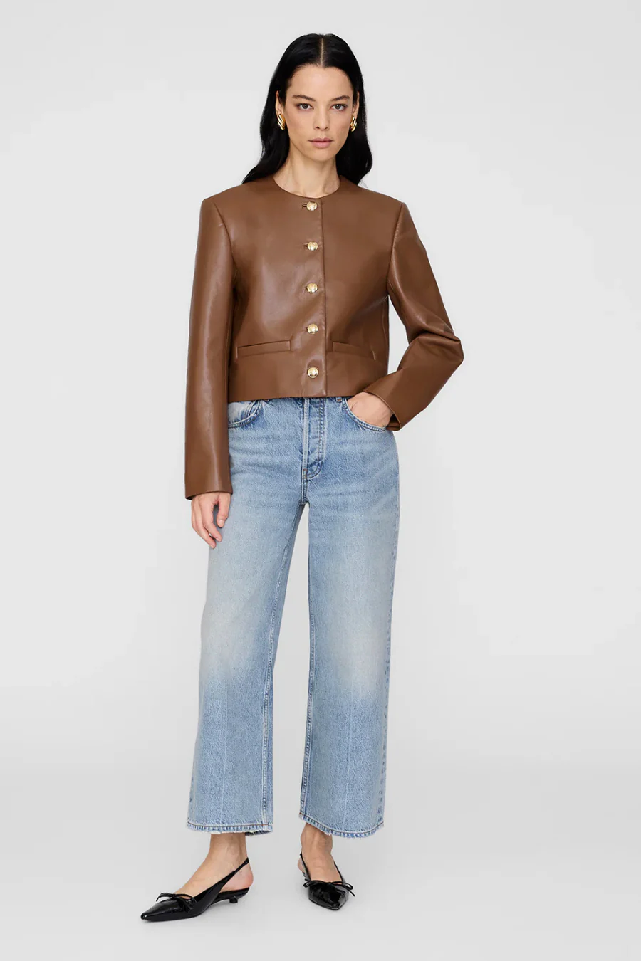 Amber Jacket Cognac Recycled Leather - Image 3