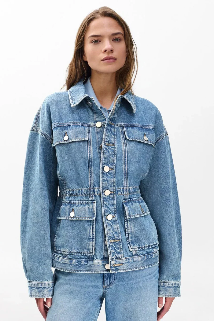 Amy Cinched Denim Jacket Ithaca - Image 3
