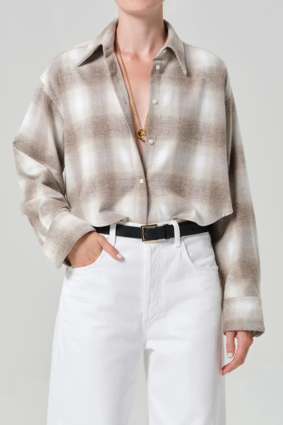 Ana Cropped Shirt Schiffer Plaid