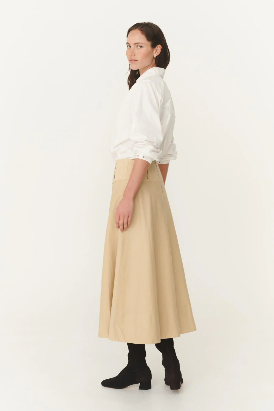 Anouk Midi Skirt Khaki - Image 3