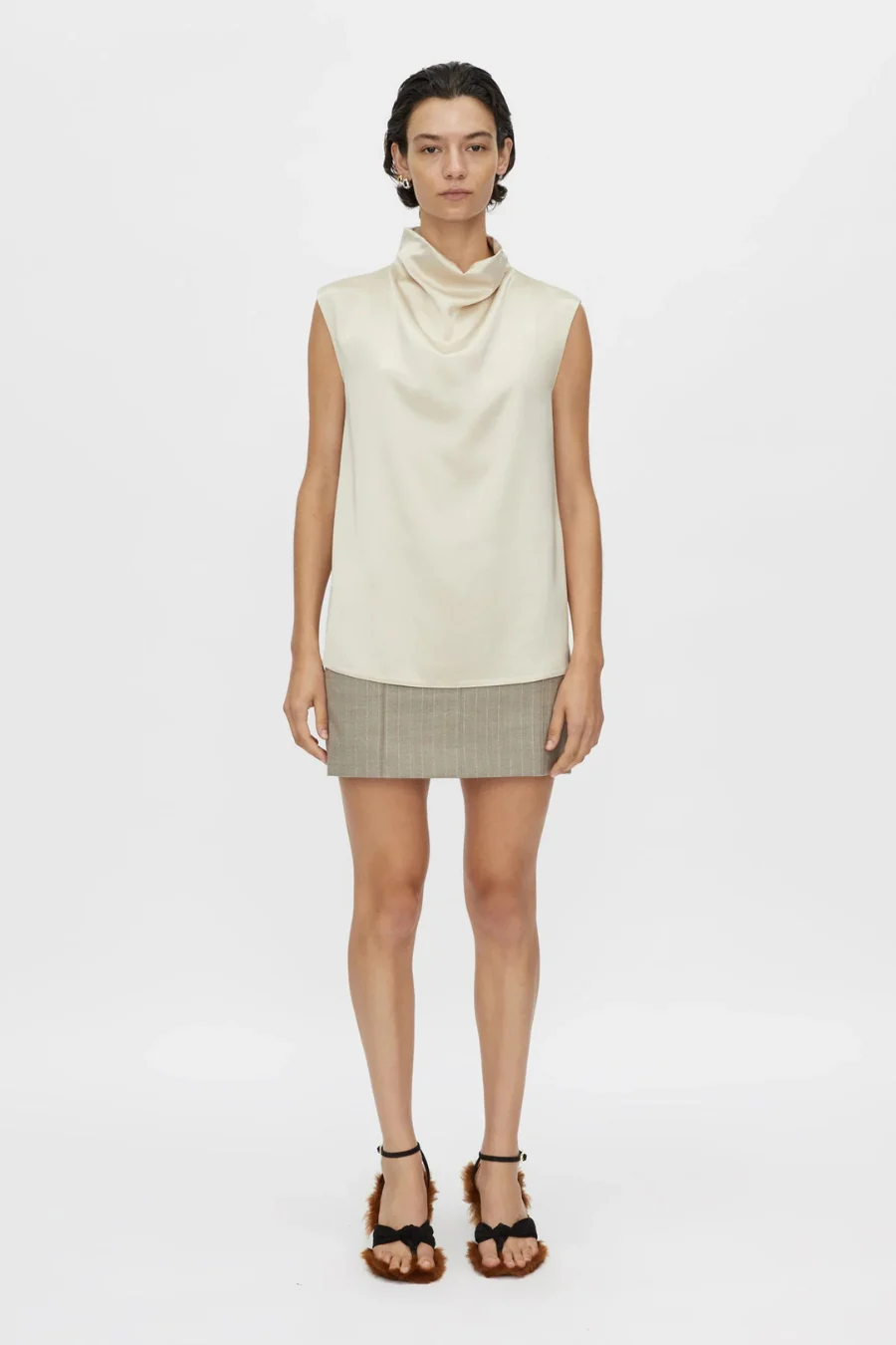 Arnelle Skirt Natural Pinstripe