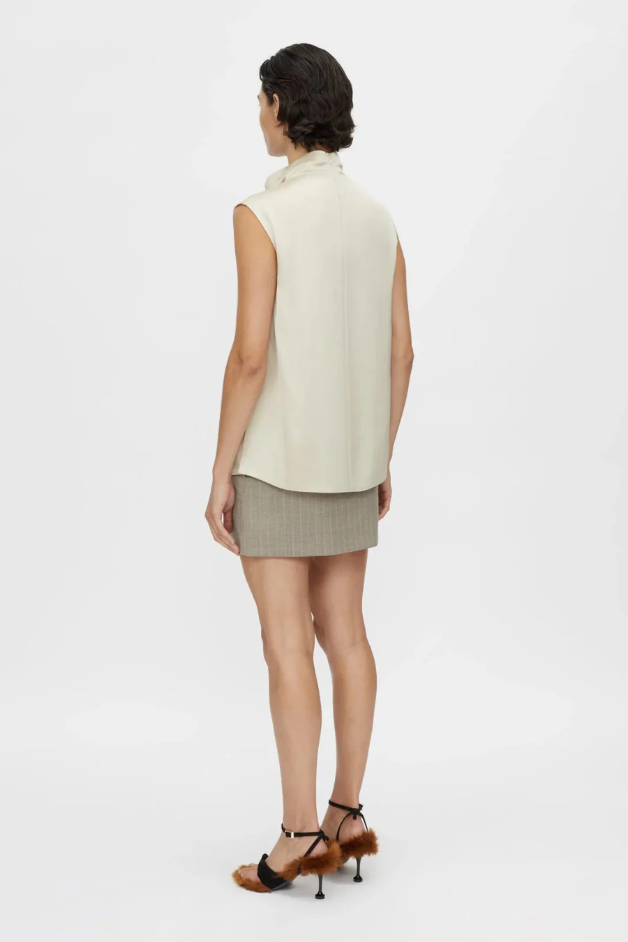 Arnelle Skirt Natural Pinstripe - Image 2