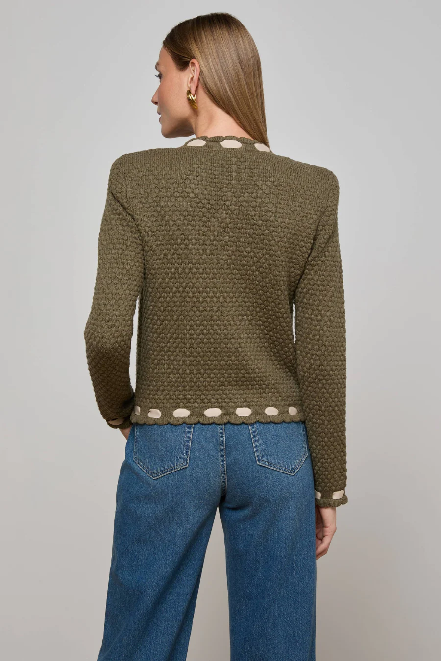 Astor Cardigan Army/Biscuit - Image 3