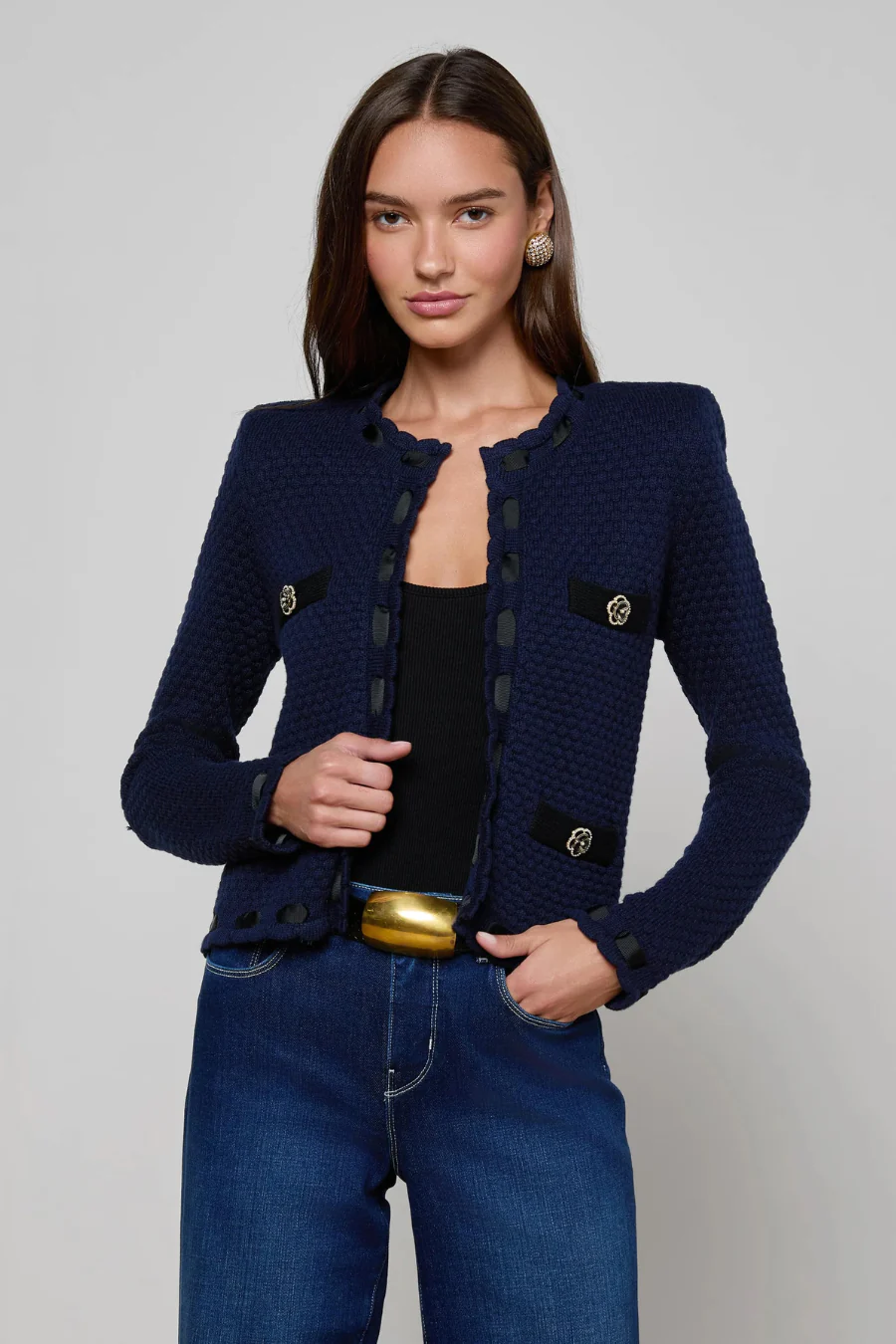Astor Cardigan Midnight/ Black