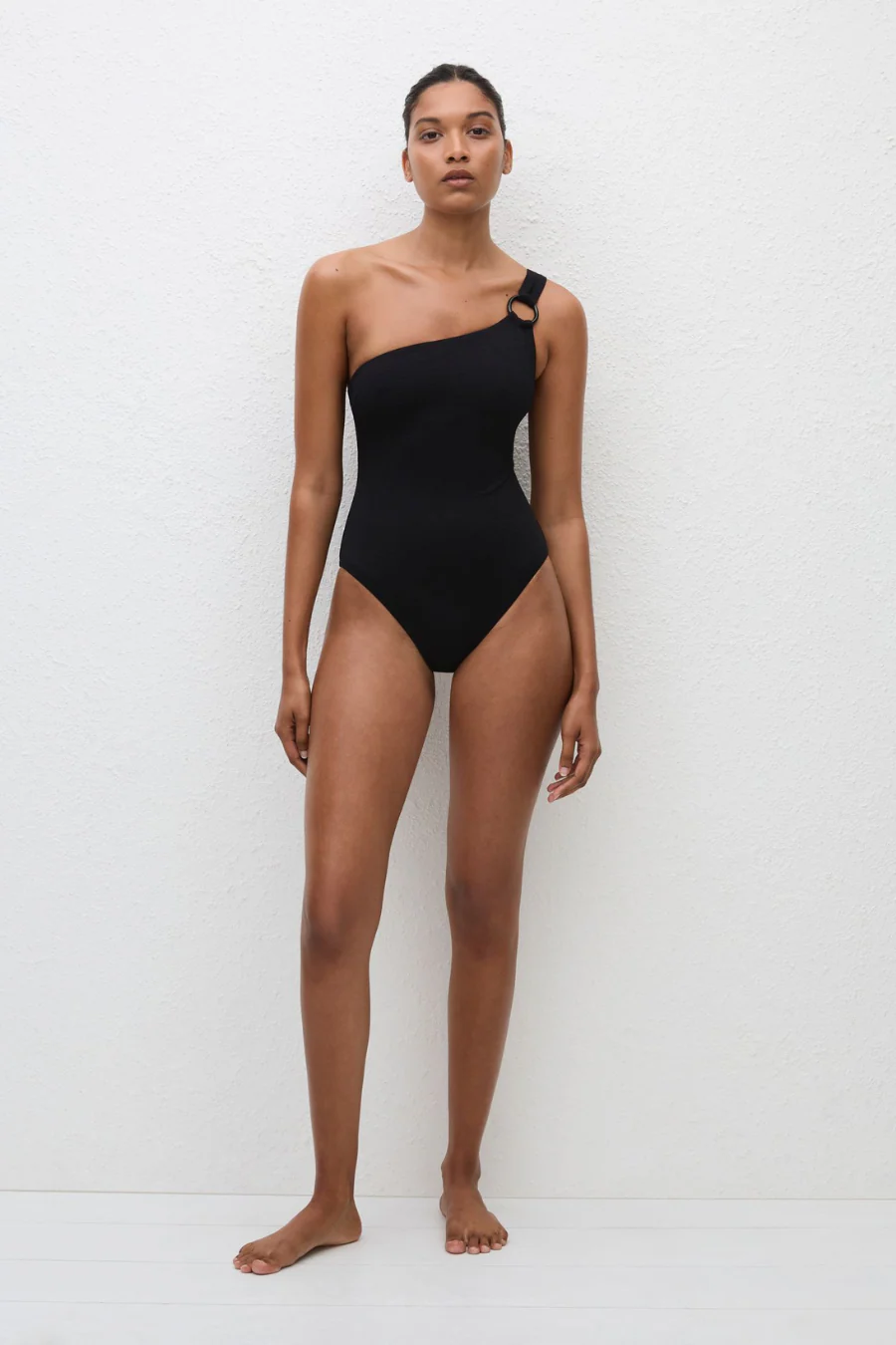 Asymmetric Ring Maillot Black Crinkle - Image 3