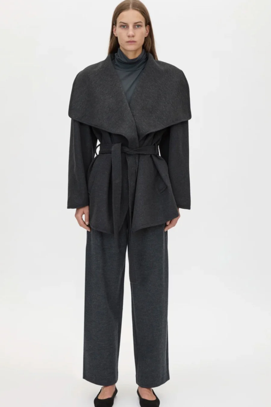 Audrey Wrap Jacket Charcoal