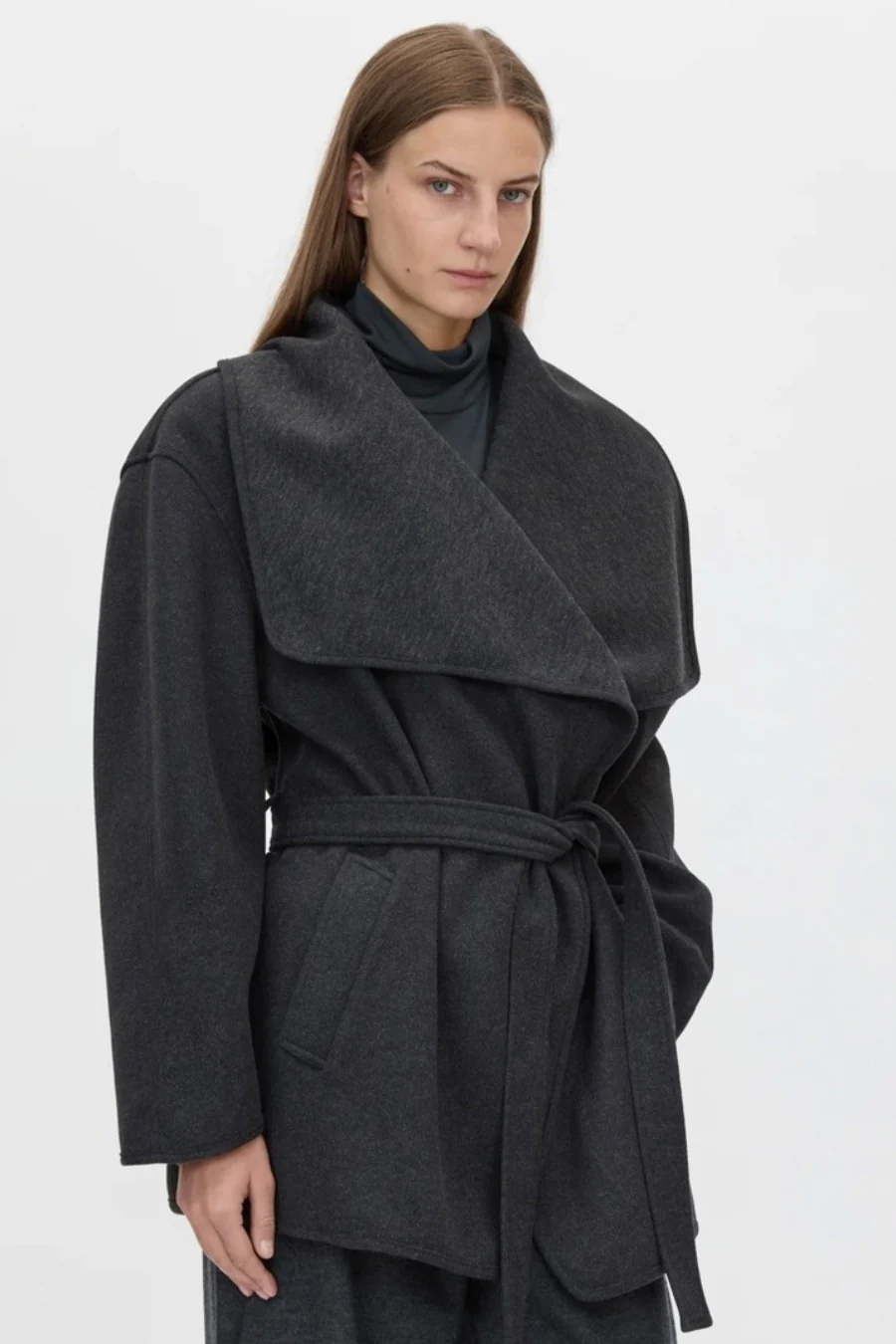 Audrey Wrap Jacket Charcoal - Image 4