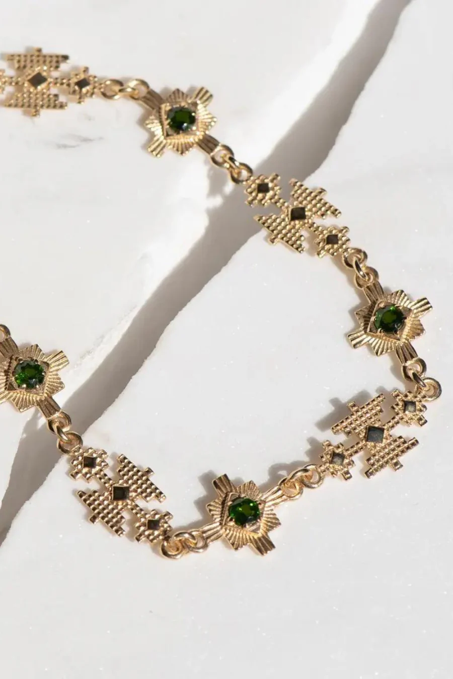 Ayllu Bracelet Gold - Chrome Diopside - Image 2