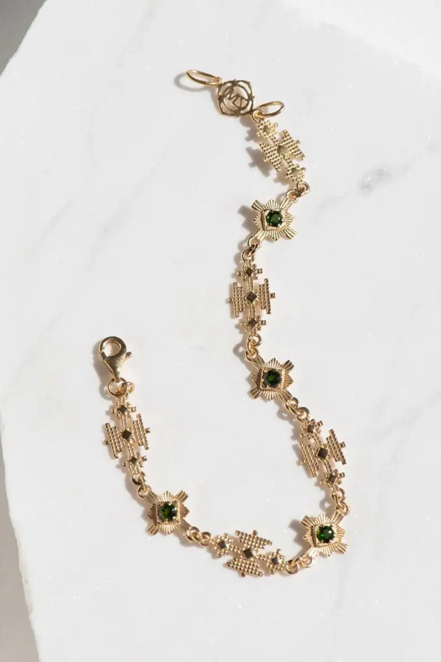 Ayllu Bracelet Gold - Chrome Diopside - Image 4