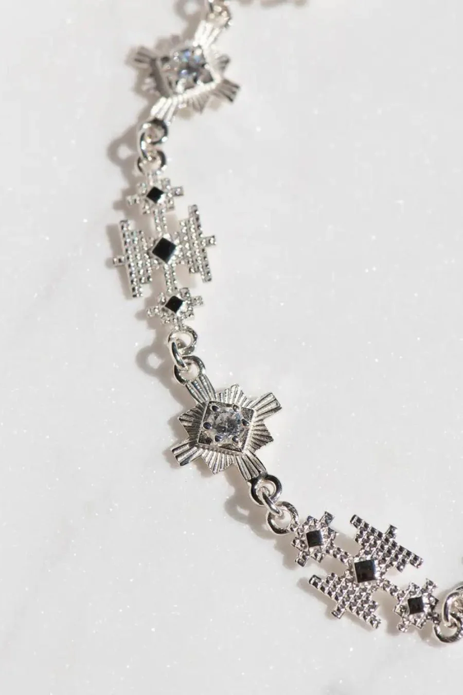 Ayllu Bracelet Sterling Silver - White Zircon - Image 3