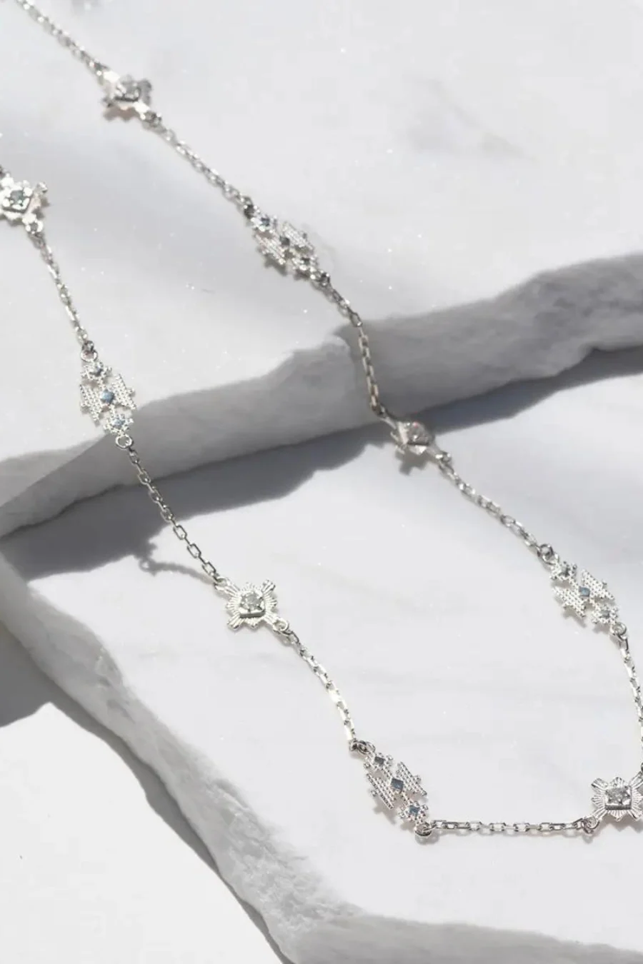Ayllu Necklace Sterling Silver - White Zircon - Image 3