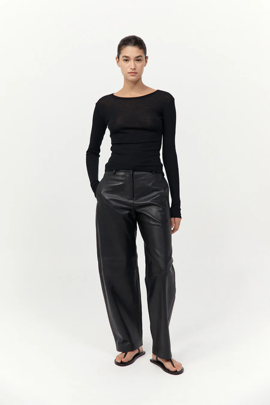 Baby Wool Long Sleeve Top Black