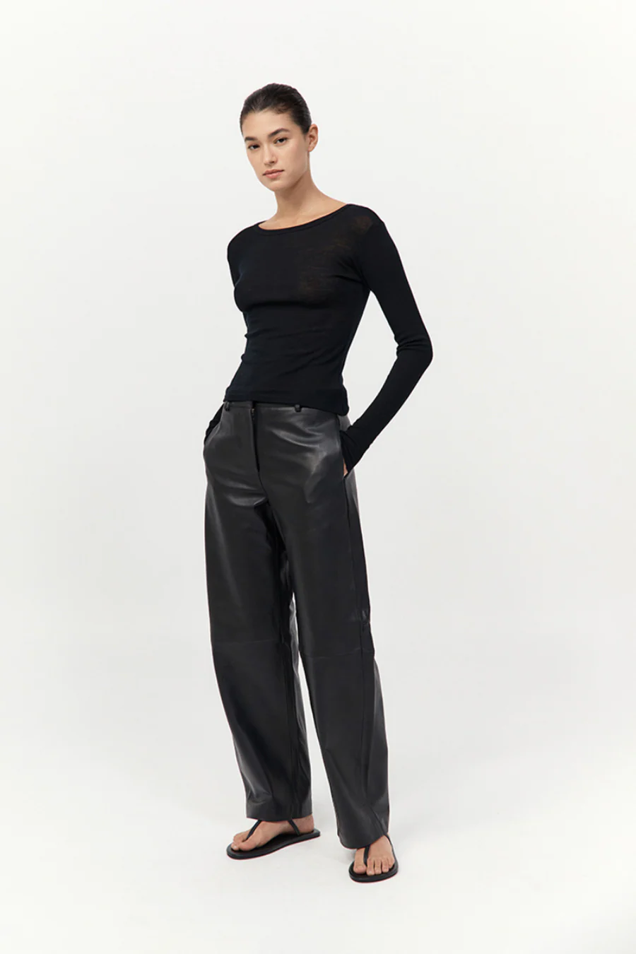 Baby Wool Long Sleeve Top Black - Image 3
