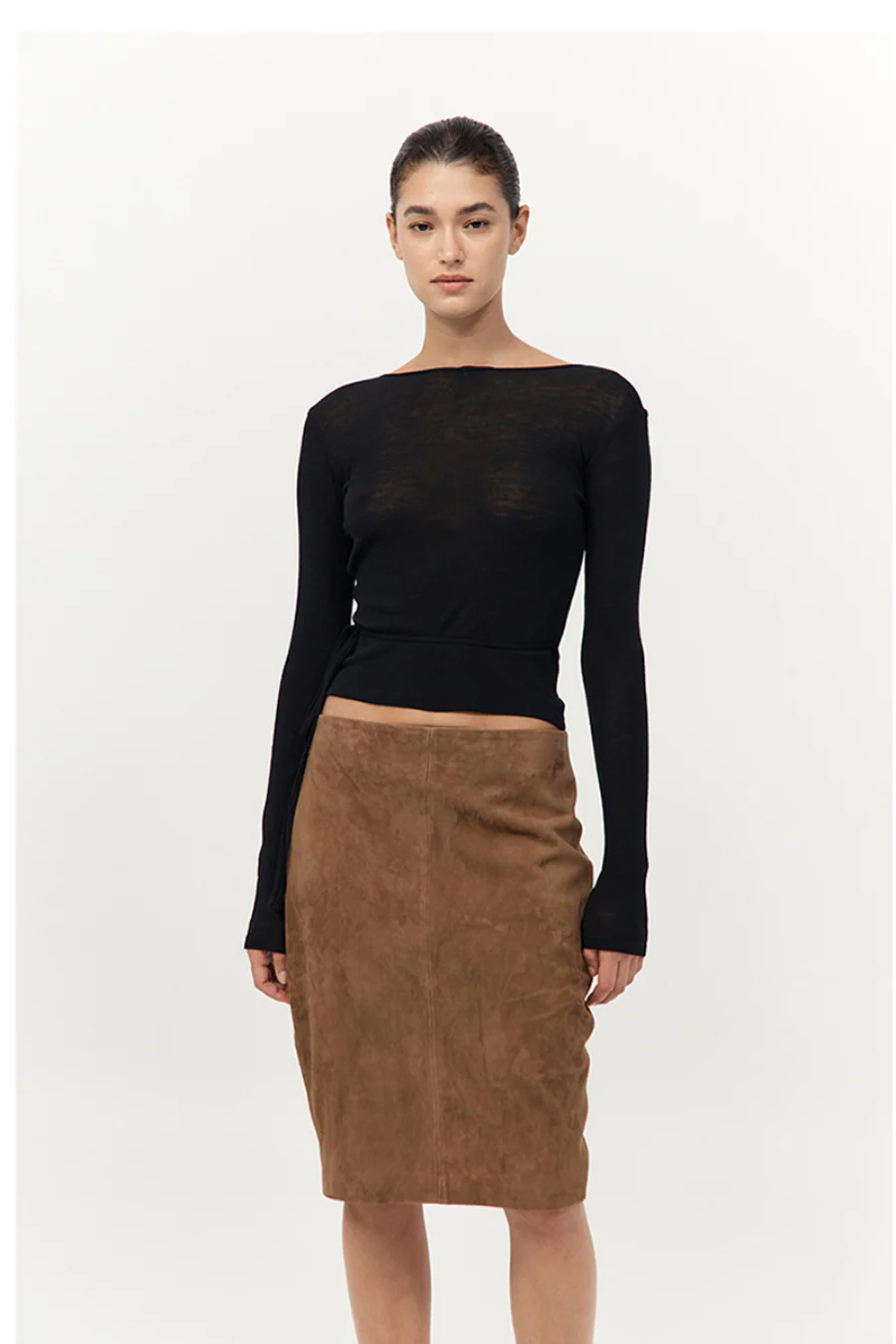 Baby Wool Wrap Top Black - Image 3