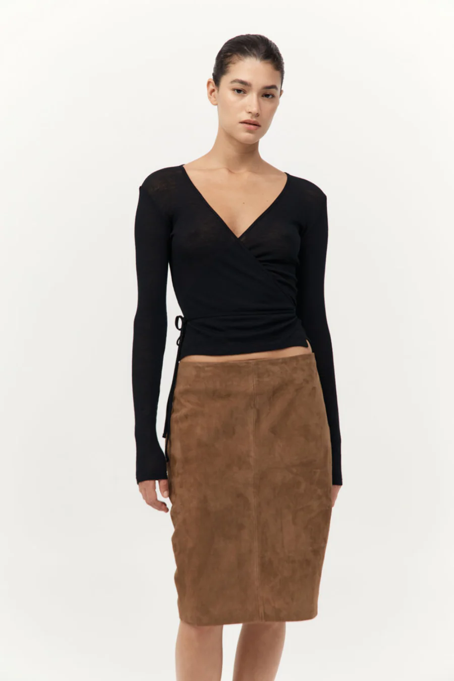 Baby Wool Wrap Top Black - Image 4