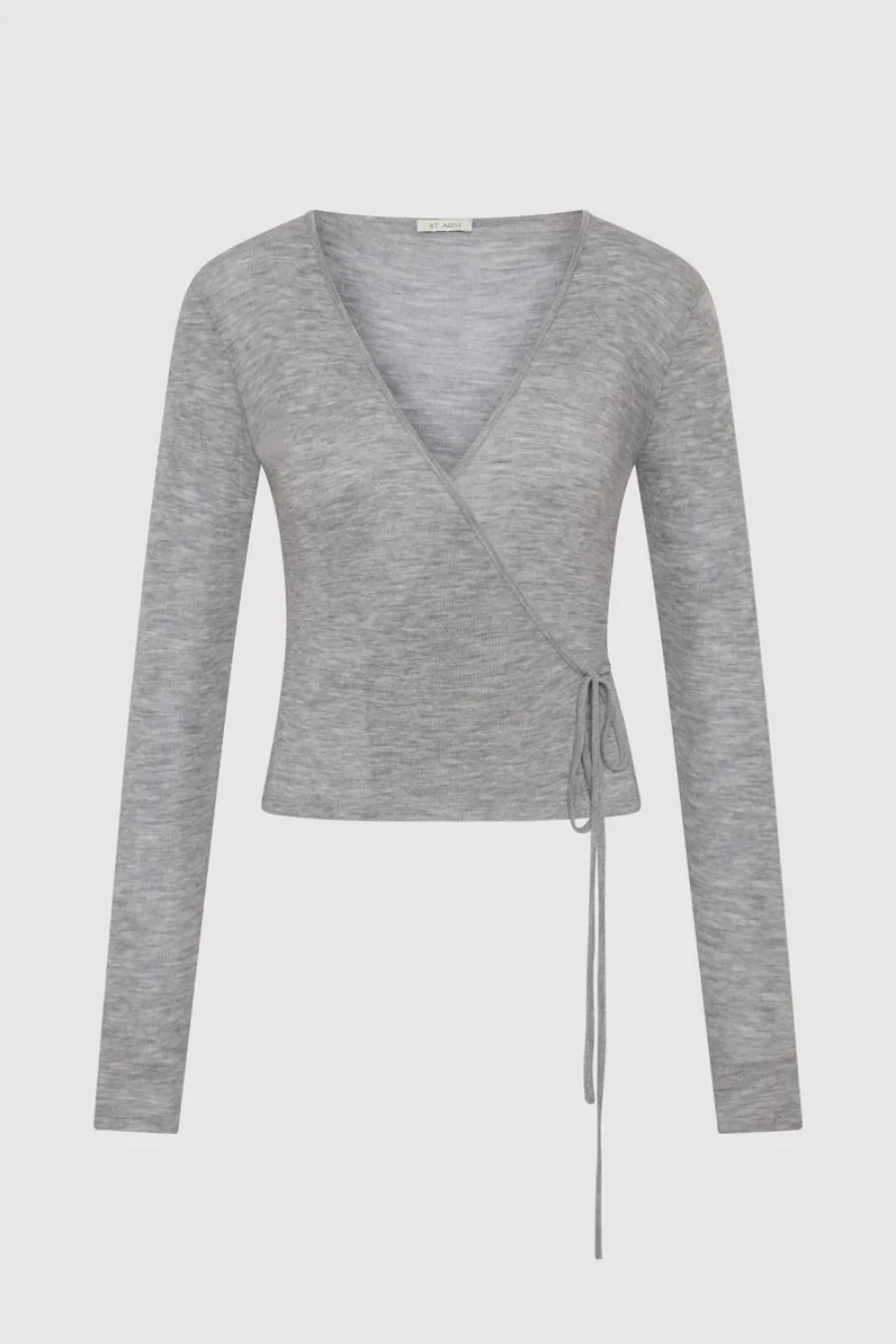 Baby Wool Wrap Top Grey Marle - Image 4