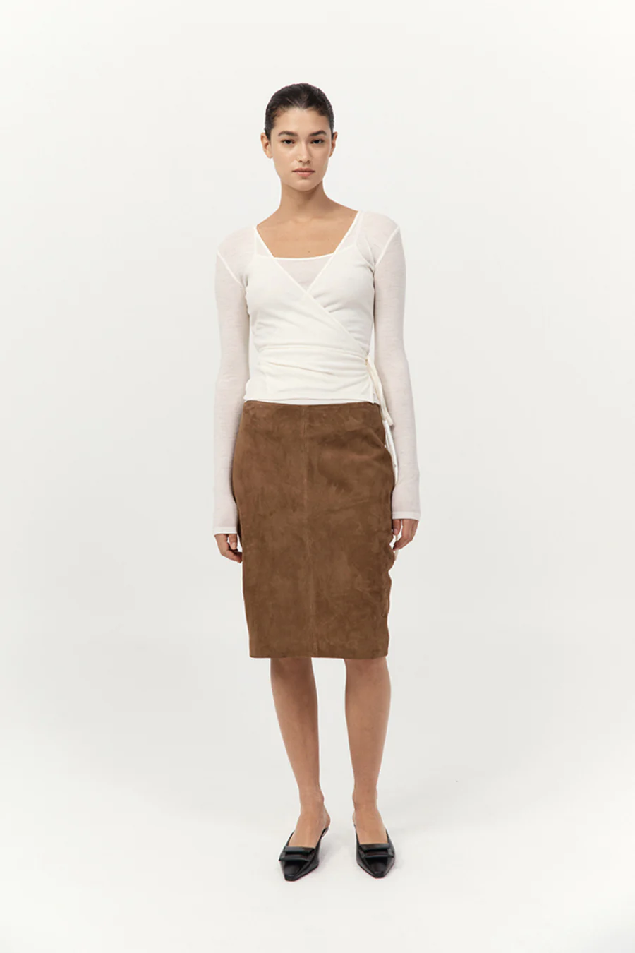 Baby Wool Wrap Top Off White