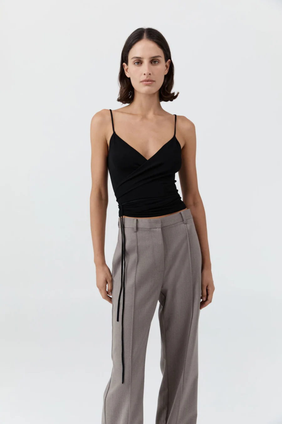 Ballerina Wrap Knit Top Black