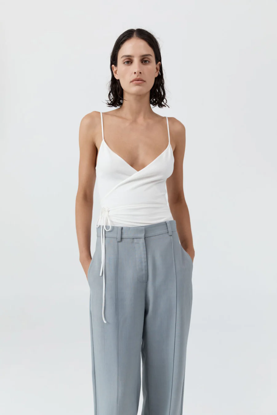 Ballerina Wrap Knit Top Off White