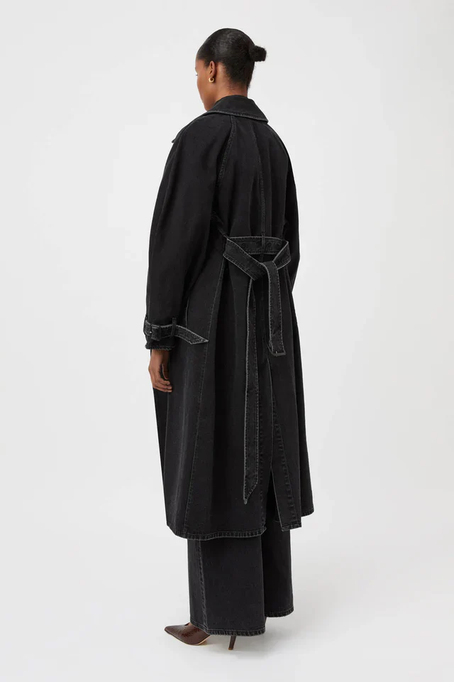 Bea Denim Trench Coat Soft Black - Image 3