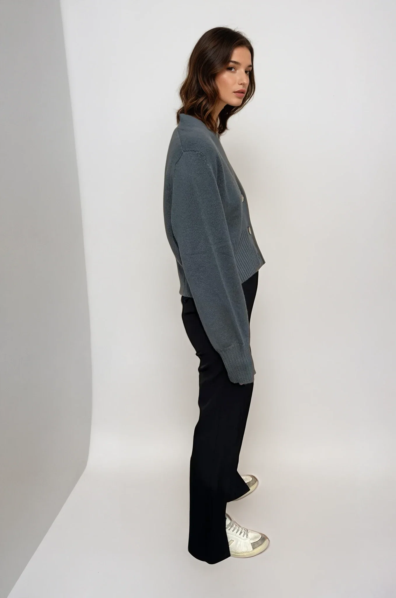 Bec Cashmere Knit Cardigan Castle Rock - Image 3