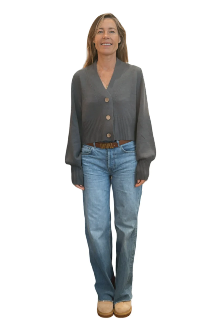 Bec Cashmere Knit Cardigan Castle Rock - Image 4