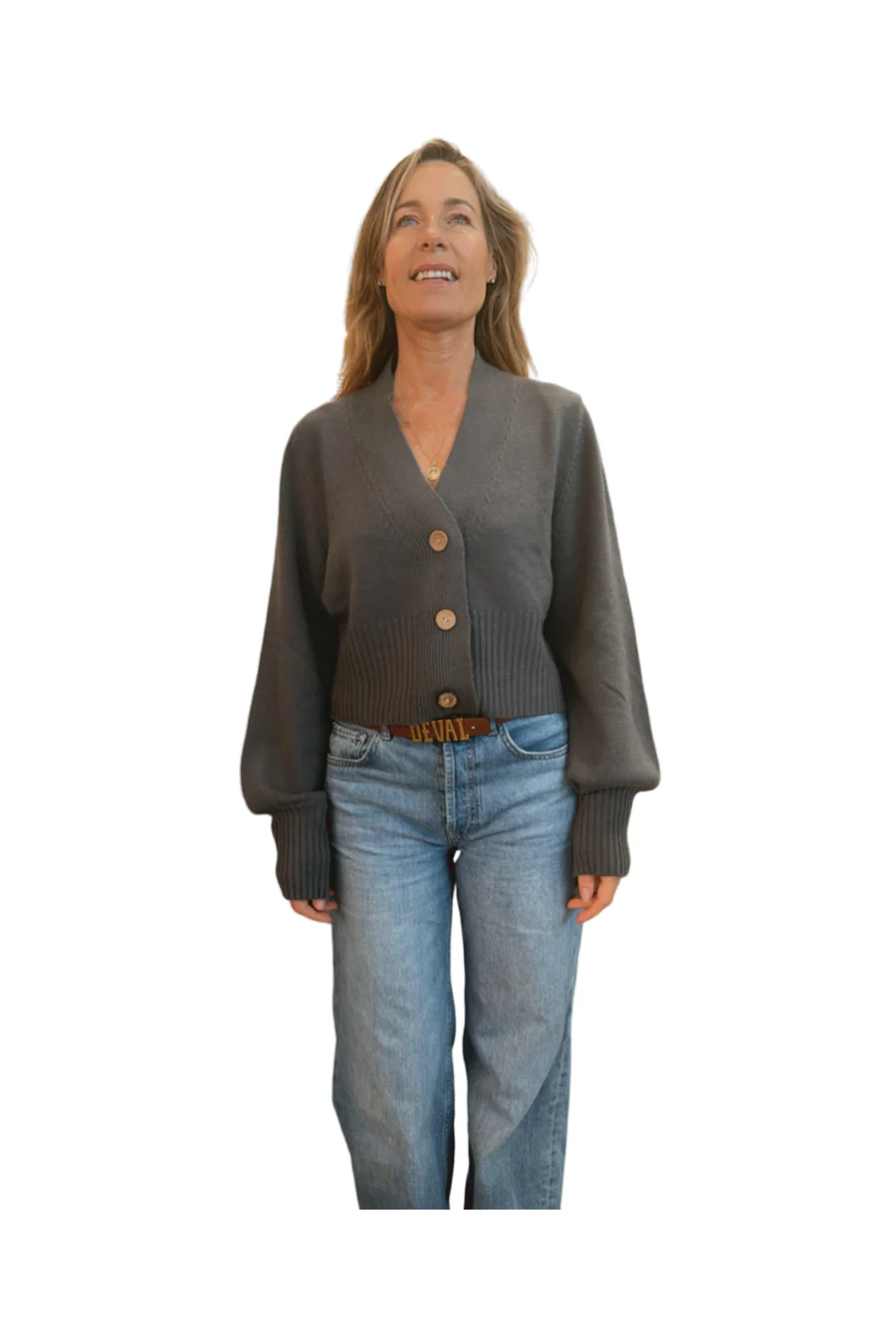 Bec Cashmere Knit Cardigan Castle Rock - Image 7