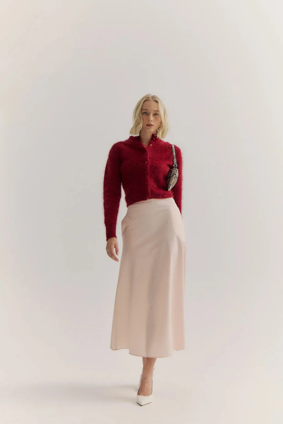 Bella Cashmere Cardigan Merlot - Image 3