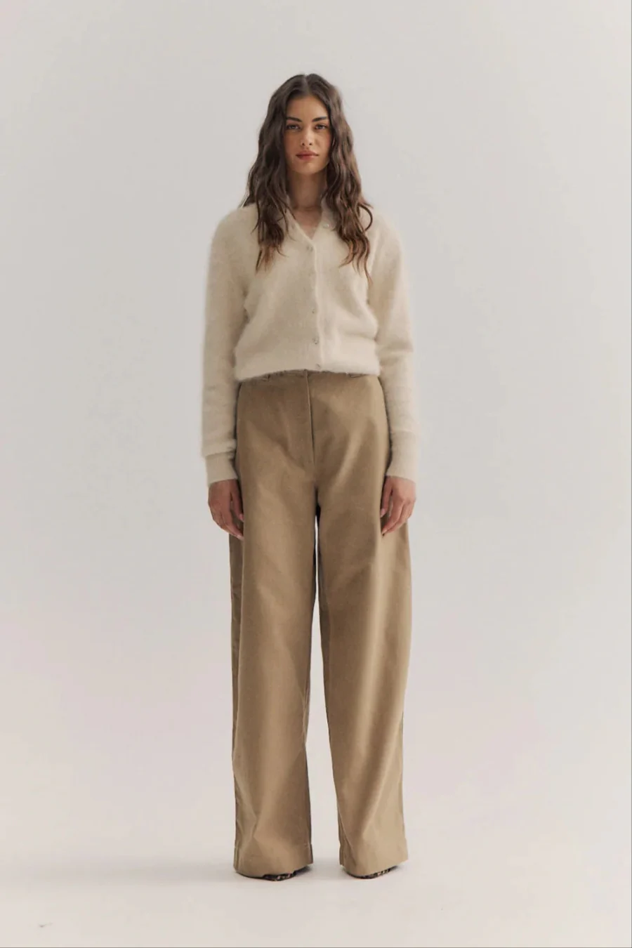 Bella Cashmere Cardigan Oatmeal - Image 3