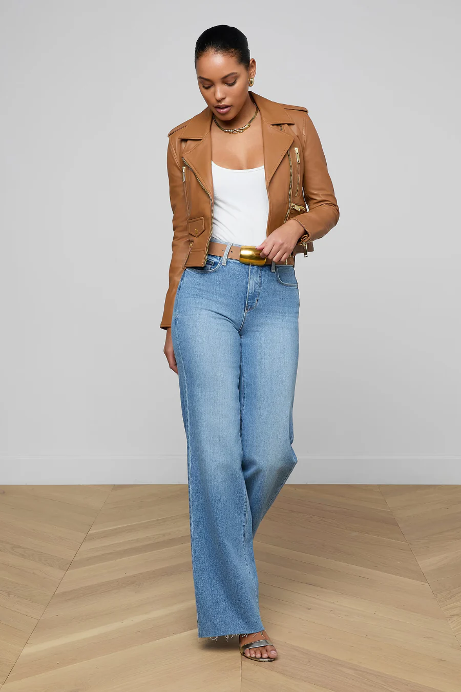 Blakely Biker Jacket  Soft Cognac - Image 4