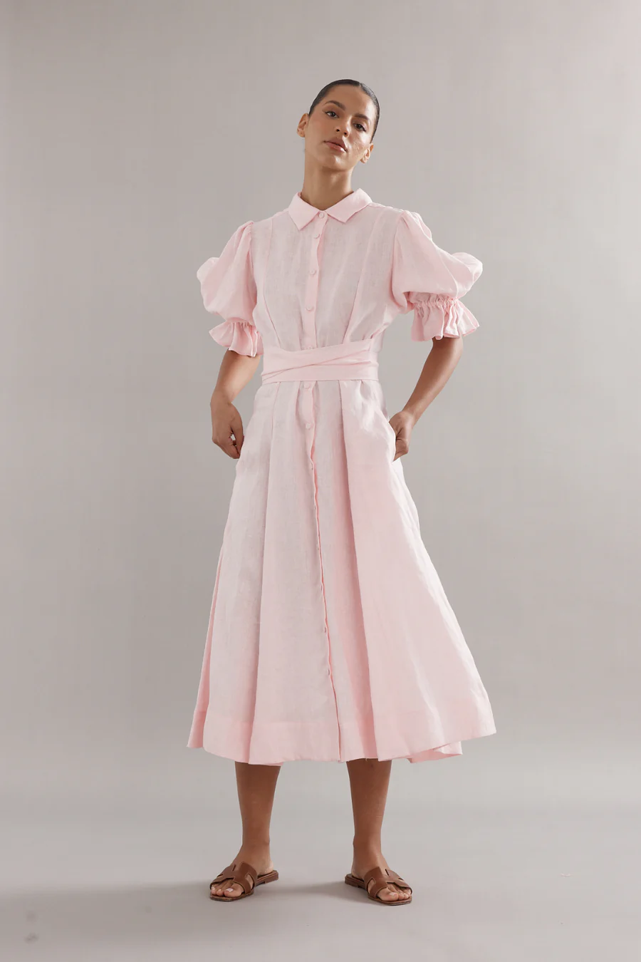 Bloom Dress Pink Linen