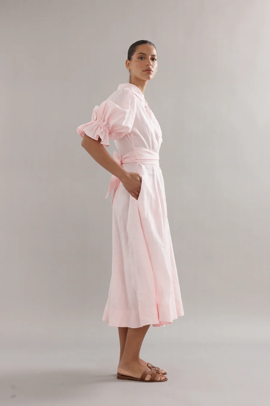 Bloom Dress Pink Linen - Image 2