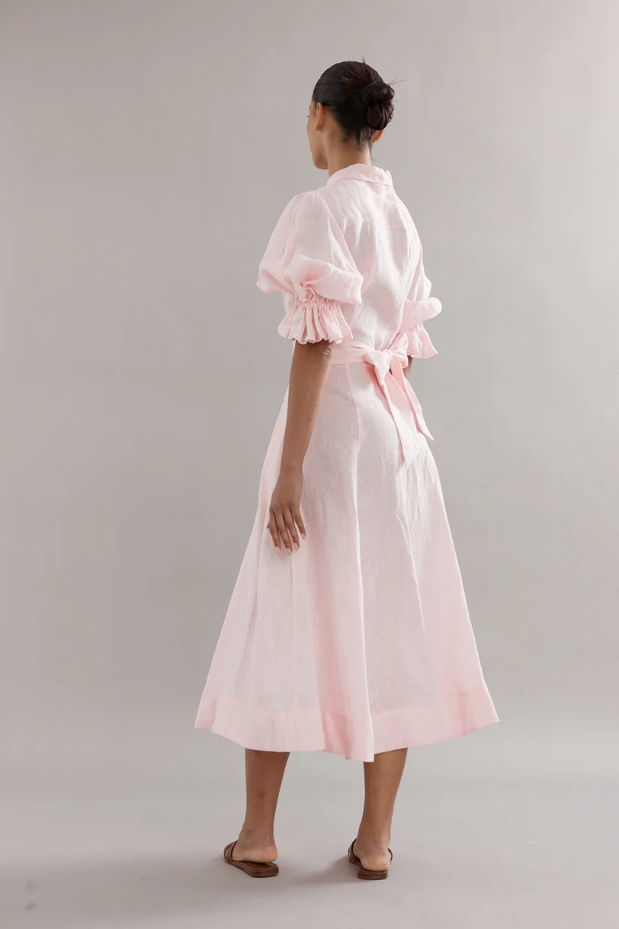 Bloom Dress Pink Linen - Image 3