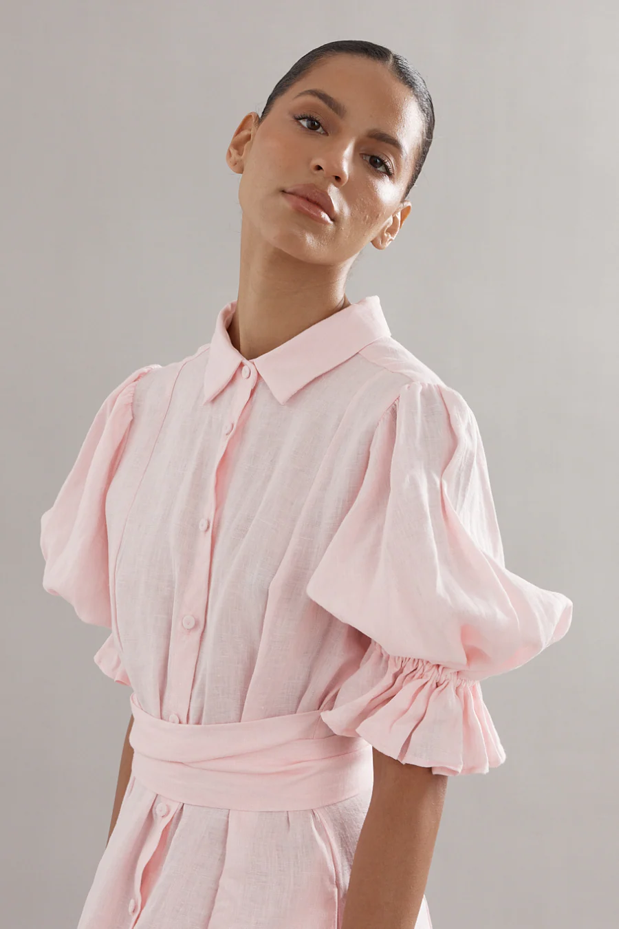 Bloom Dress Pink Linen - Image 4