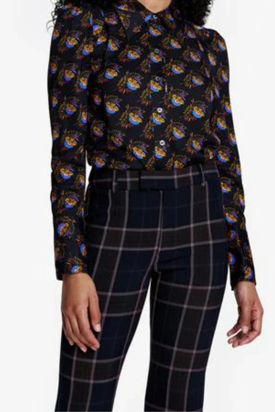 Box Pleat Shirt Black Floral - Image 3