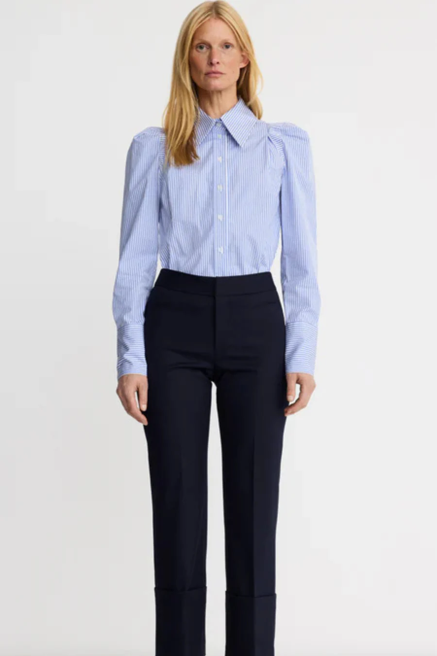 Box Pleat Shirt Blue Oxford - Image 3