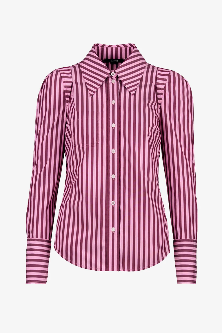 Box Pleat Shirt Rose Stripe - Image 4