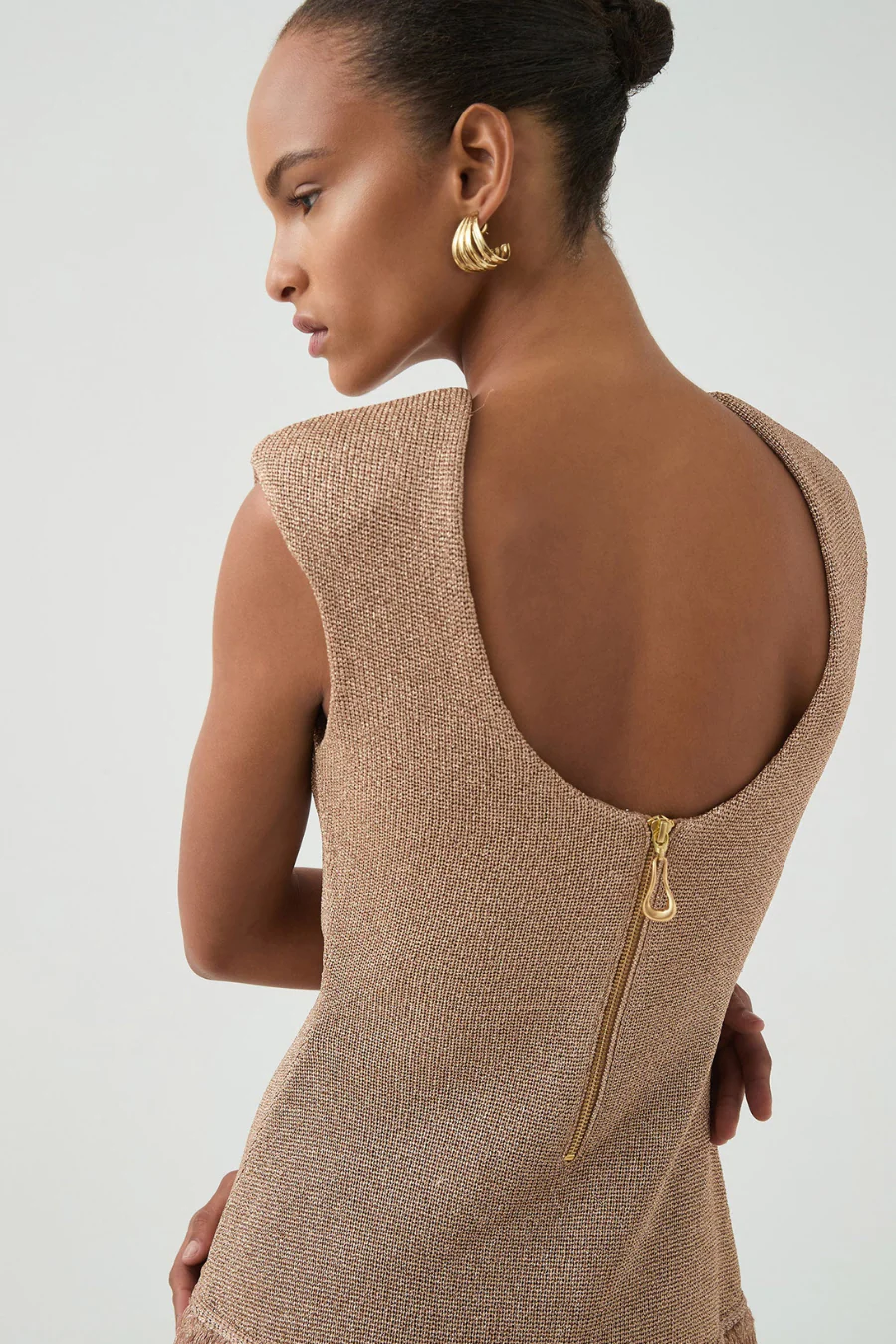 Breeze Knit Mini Dress Rose Gold - Image 2